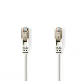 Cable Cat 5e | UTP Rj45 (8p8c) Macho 0.50 m Redondo PVC Blanco Bolsa Polybag Cables