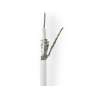 Cable Coaxial | Rg58c/u 50 Ohm Doble Blindado Eca 100.0 m Redondo PVC Blanco Carrete Antena