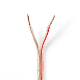 Cable de Altavoz | 2x 2.50 mm² Cobre 100.0 m Redondo PVC Transparente Carrete
