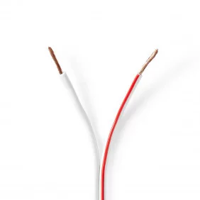 Cable de Altavoz | 2x 1.50 mm² CCA 25.0 m Redondo PVC Blanco Brida Audio