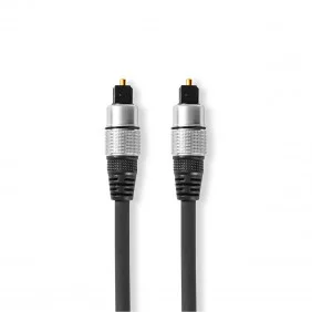 Cable de Audio Óptico | Toslink Male 5.00 m Redondo PVC Antracita Caja Plástico