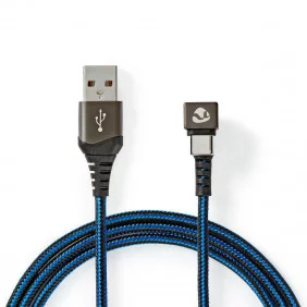 Cable USB | 2.0 Usb-a Macho Type-c ? 480 Mbps Chapado en oro 2.00 m Redondo Nylon / Trenzado Azul Negro Caja de Ventana