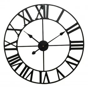 Reloj de Pared 60 cm Analógico Negro Hogar y Oficina
