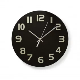 Reloj de Pared Circular | 30 cm Diámetro Números Fáciles Leer Negro Hogar y Oficina