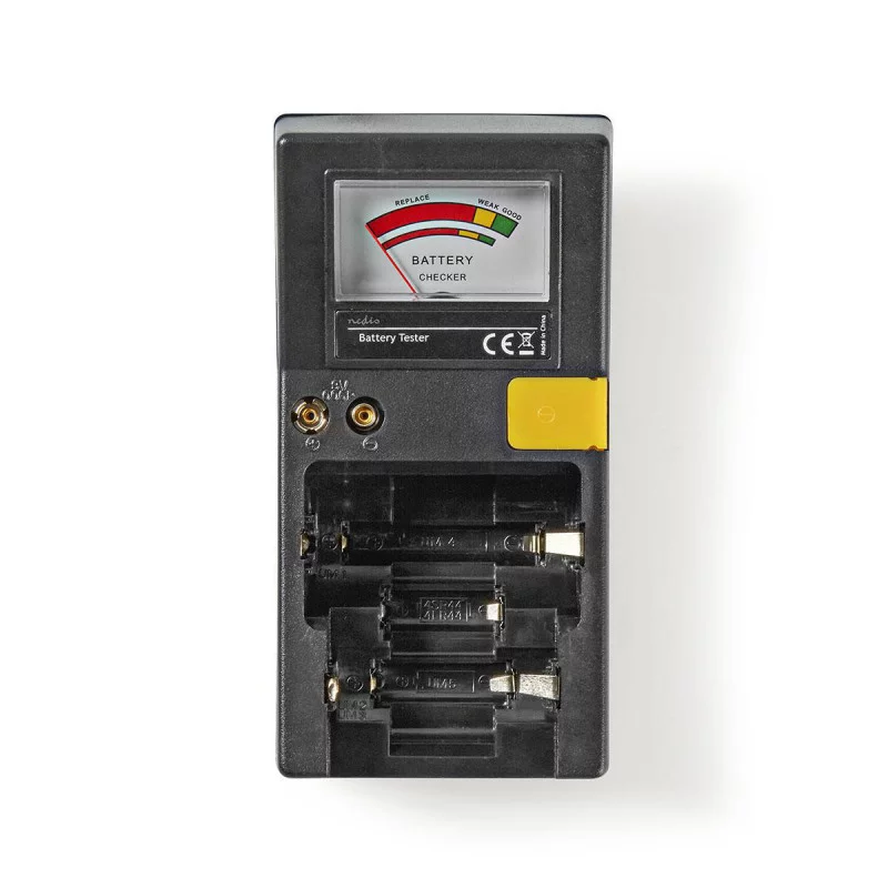 Comprobador de Baterías  Pilas AAA, AA, C, D, 9 V, Botón