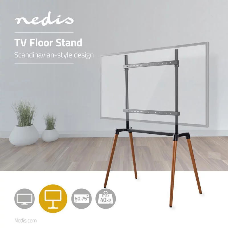 Nedis Soporte TV de suelo | 49-70  | 40 kg | Diseño V-vorm | 55 - 65  |  Peso máximo de pantalla compatible: 30 kg | Scandina