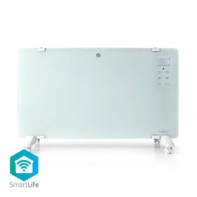 Smartlife Calentador de Convección | Wi-fi Adecuado Para Baño Panel Vidrio 2000 W 2 Configuraciones Calor Display LED 15 - 35 °