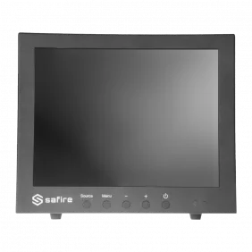 Monitor Safire LED 10" - Diseñado Para Videovigilancia Formato 4:3 VGA, Hdmi, BNC Loop y Audio Resolución 1024x768 Altavoces In
