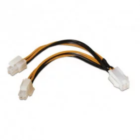 Cable de Alimentación Para Microporcesador, 4pin/h-4+4pin/m, 15cm, 100% Cobre