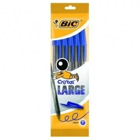 Bolígrafos de Tinta Aceite Bic Cristal Large 888746/ 5 Unidades/ Azules