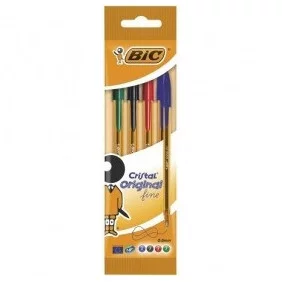 Bolígrafos de Tinta Aceite Bic Cristal Original Fine 872725/ 4 Unidades/ Colores Surtidos