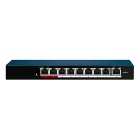 Switch PoE - 8 Puertos + 1 Uplink Rj45 Velocidad 10/100 Mbps Hasta 58W en Total Para Todos los 4k de Tabla Direcciones MAC Norm