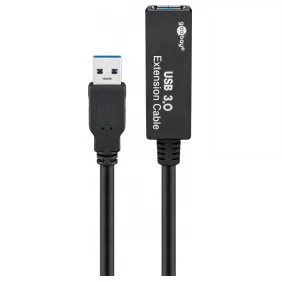 Cable de Extensión USB 3.0 Activo, Negro 5 Metros
