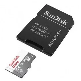 Tarjeta Microsd XC I + Adaptador Sandisk Ultra - 64gb Clase 10 48mb/s