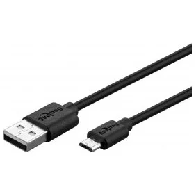 Cable de Carga y Sincronización Micro USB Negro 1m