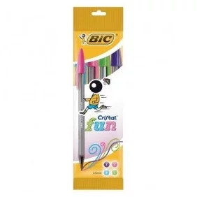 Bolígrafos de Tinta Aceite Bic Cristal Fun 8957921/ 4 Unidades/ Colores Surtidos
