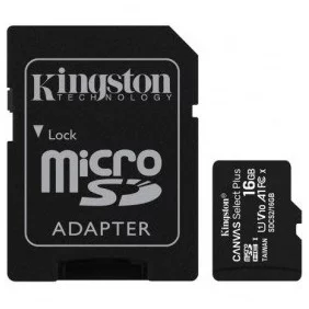 Tarjeta Microsd HC 16gb + Adaptador Kingston Canvas Select Plus - Clase 10 100mb/s