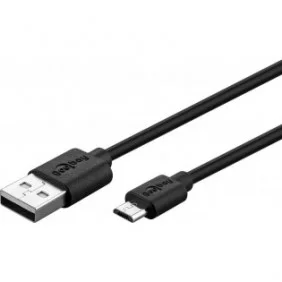 Cable de carga y sincronización micro USB negro de 1m