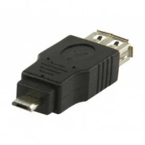 Adaptador USB 2.0 de micro USB B macho a USB A hembra en color negro