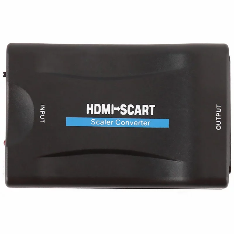Convertidor de Scart a Hdmi con cable Hdmi, adaptador Scart Hdmi,  convertidor de Scart a Hdmi, entrada Scart a salida Hdmi para dispositivos  de salida Scart (negro)