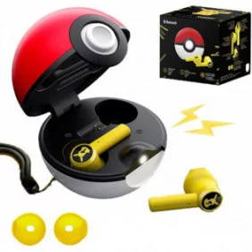 Auriculares inalámbricos Bluetooth  Pikachu con su pocketball para cargarlos
