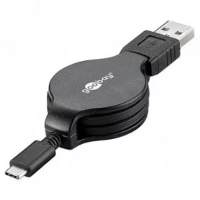 Cable de carga y sincronización USB-C™, retráctil de 1 metro