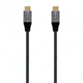 Cable USB 3.2 Gen2x2 | Tipo USB-C/M-USB-C/M| Aluminio | 20Gbps | 8K@30Hz 5A 100W E-Mark |1.5 me | Gris