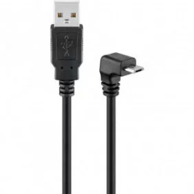 Cable USB 2.0 de alta velocidad de 90º y de color negro