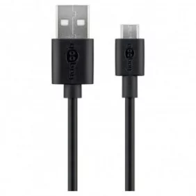 Cable de carga y sincronización micro USB negro de 0,5m