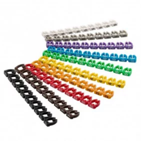 100 Clips de marcación de cables Dígitos 0–9 para diámetros de cable de 5,6 - 7,4 mm