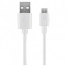 Cable de carga y sincronización USB-C a USB-A macho de 0.5m blancos