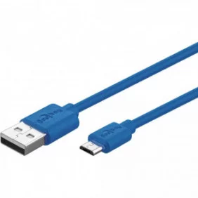 Cable de carga y sincronización micro USB azul de 1 m de longitud, azul