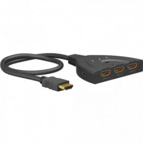Switch manual HDMI™ 3 a 1 de resolución 4K a 60 Hz de 0,55m de longitud, negro