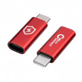 Adaptador de bloqueo de datos USB-C de carga segura MicroConnect | 5V a 2,4A | 12W | Rojo