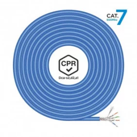 Bobina Cable de Red RJ45 LSZH CPR Dca CAT.7 S/FTP | 600 MHZ | AWG23 | 305 Metros | Azul