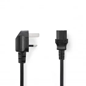 Cable alimentación BS1363 UK a IEC C13 color negro | Distintas medidas