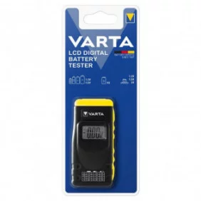 VARTA Multímetro Comprobador de Pilas LCD digital de pilas desechables, recargables electrónicas y de botón | AA, AAA, C, D,9V