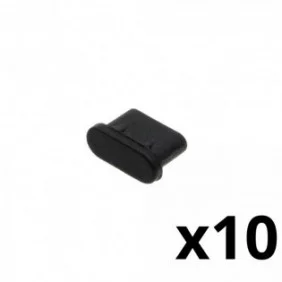 Tapón de protección para Conector USB-C hembra - Color Negro - 10 Unidades
